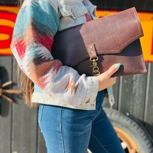 The Legacy Leather Clutch Handbag by Dirty Mojave Leather